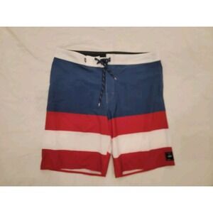 Vans Era Men's Board Shorts Size 36 Red White Blue Striped USA Patriotic‎ Swim